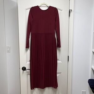 NWT Jcrew Burgundy Long Sleeve Dress